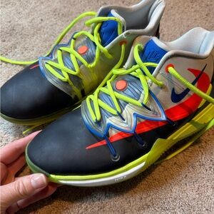 Nike Black and Neon Basketball Sneakers